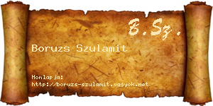 Boruzs Szulamit névjegykártya